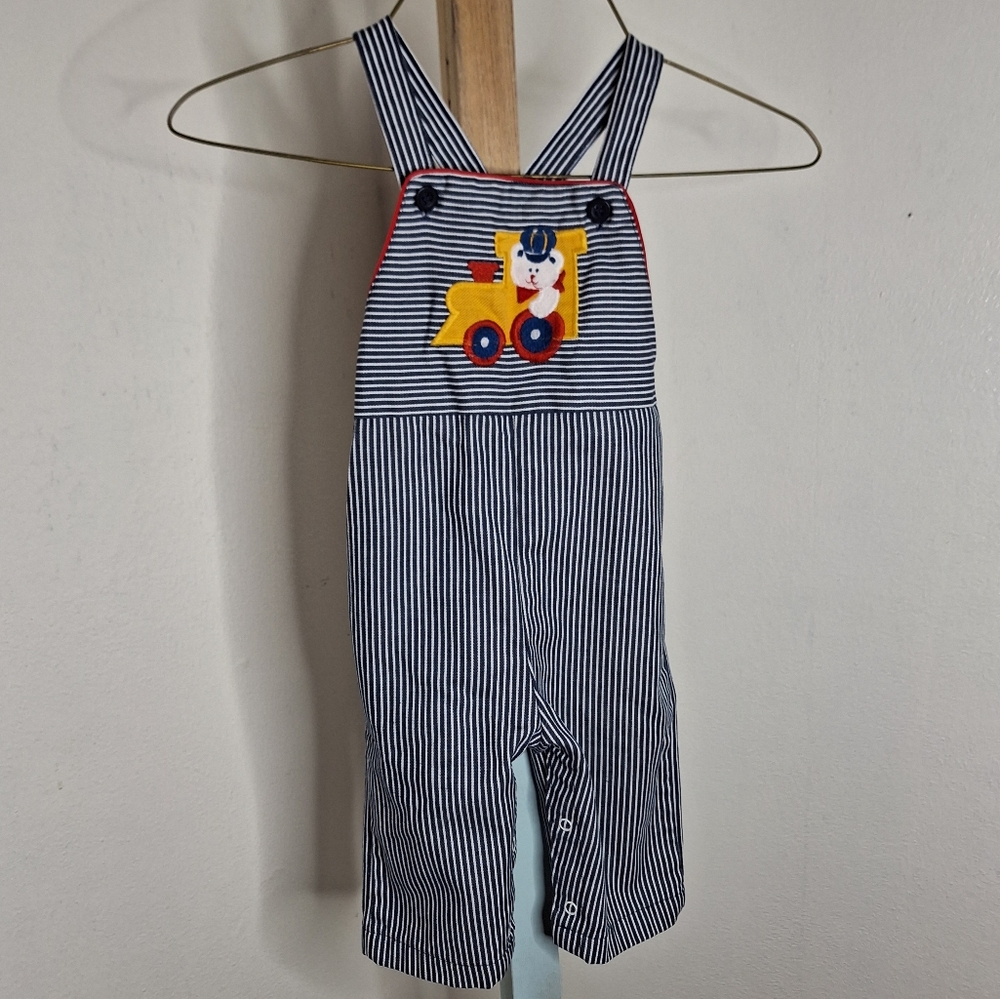 Vintage Healthtex Bear on Train Vintage Overalls 18M